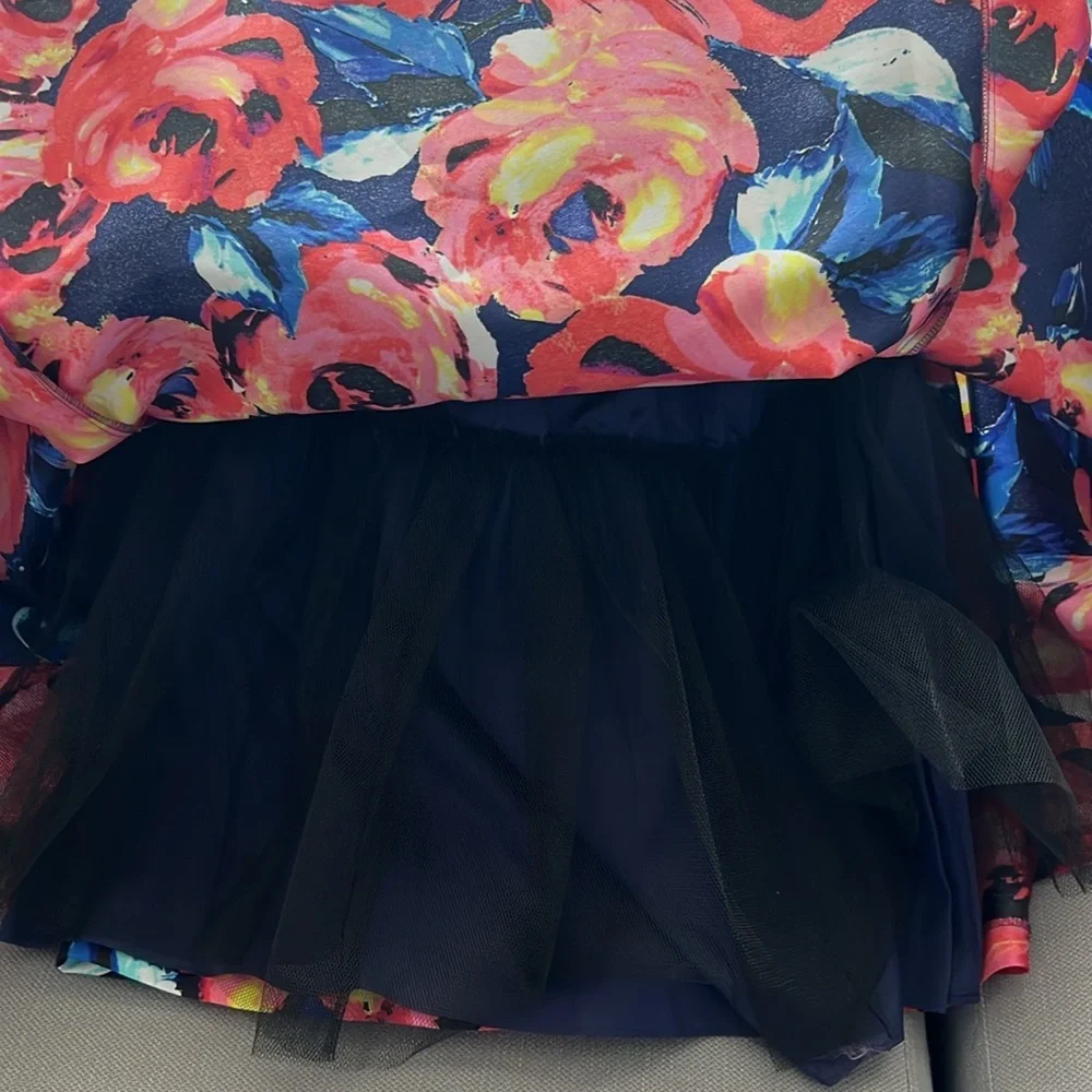 Adrianna Papell Printed Mikado Fit & Flare Dress Size 4 - Picture 7 of 9